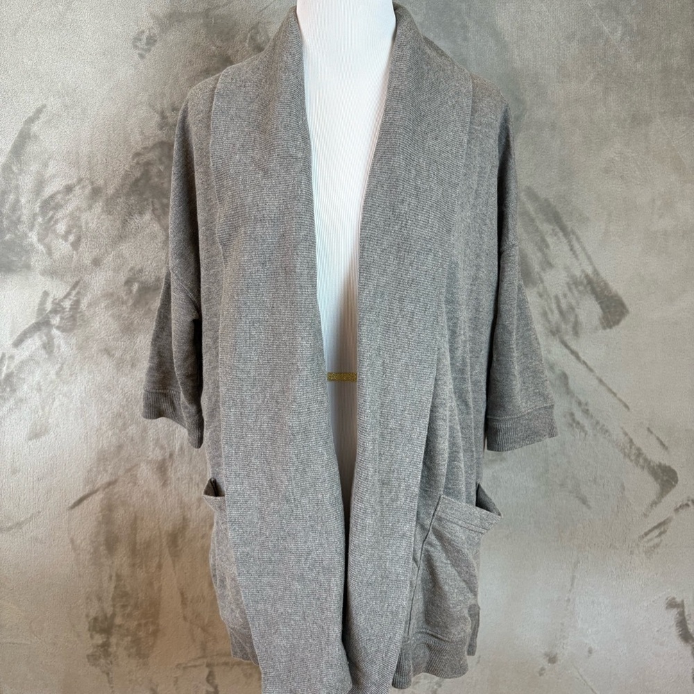 American Eagle Open Front Long Cardigan Sweater Duster Gray XS/Small